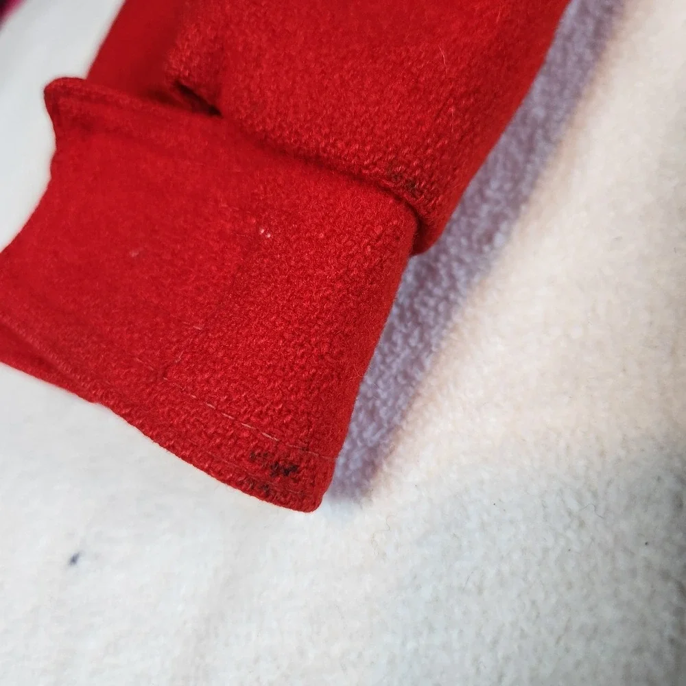 WOOLRICH Wool Coat Jacket Womens Medium Classic Red Hooded Warm Winter‎ VTG